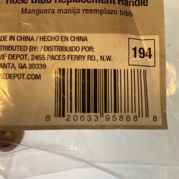 One Everbilt Hose Bib Replacement Handle from Home Depot Must Bundle!!! - Picture 3 of 3